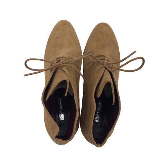 BCBGeneration Delphine Suede Booties 9 M Ankle Boots Lace Up Block Heel Brown - Picture 6 of 16